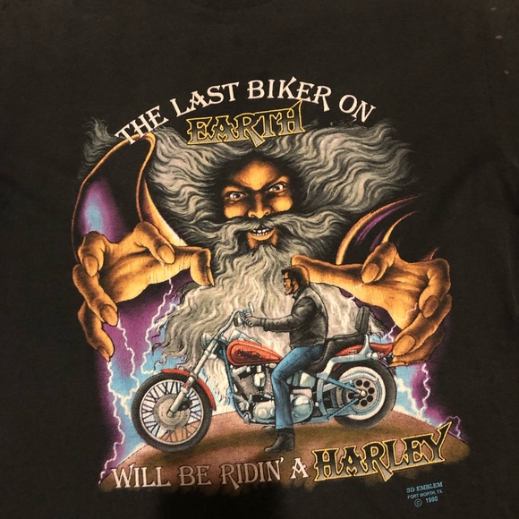 Vintage vintage 3-D emblem Harley Davidson rare T-shirt size L - Picture 3 of 6